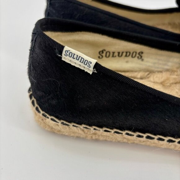 SOLUDOS Black Smoking Espadrille in Calfhair Size 8 - Picture 8 of 13